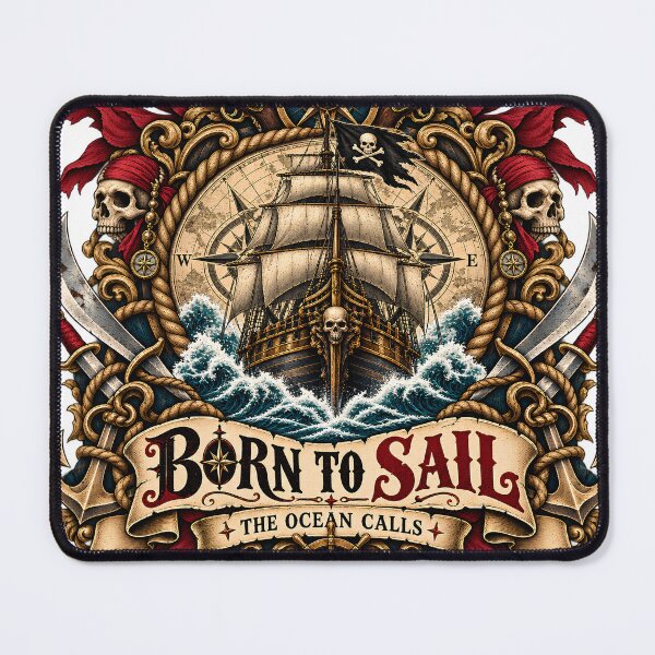 Item preview, Born To Sail - The Ocean Calls Pirate Emblem Design designed and sold by ZayCreates.