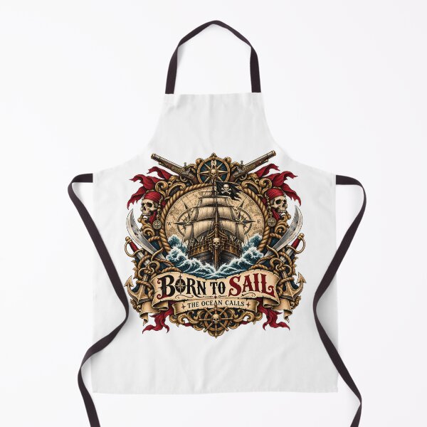 Item preview, Born To Sail - The Ocean Calls Pirate Emblem Design designed and sold by ZayCreates.