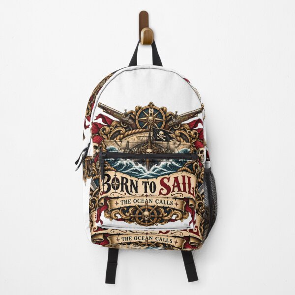Item preview, Born To Sail - The Ocean Calls Pirate Emblem Design designed and sold by ZayCreates.