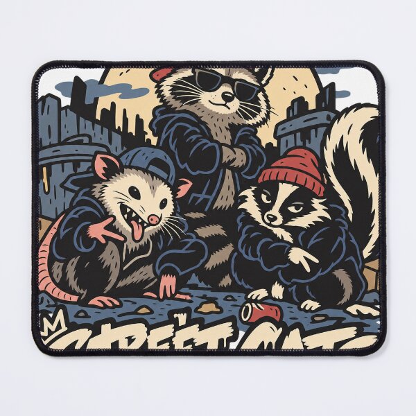 Item preview, Street Cats Urban Animal Gang Raccoon Opossum Skunk T-Shirt Design designed and sold by KIDEnia.