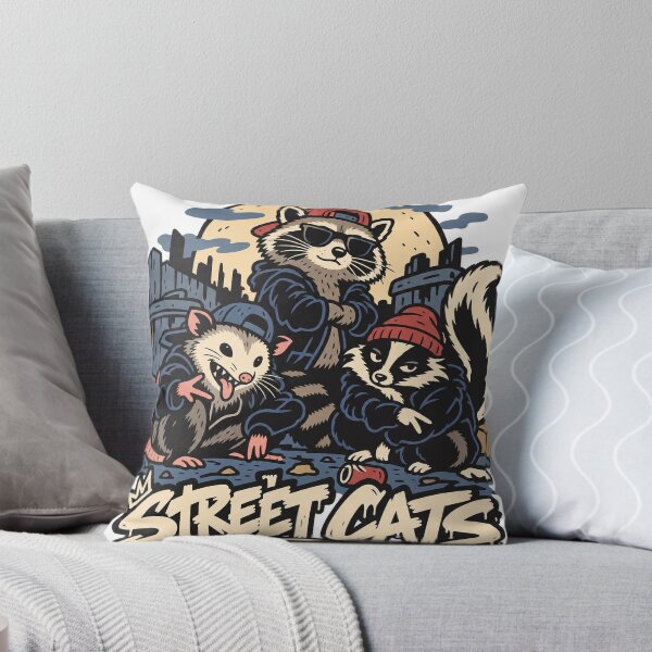 Item preview, Street Cats Urban Animal Gang Raccoon Opossum Skunk T-Shirt Design designed and sold by KIDEnia.