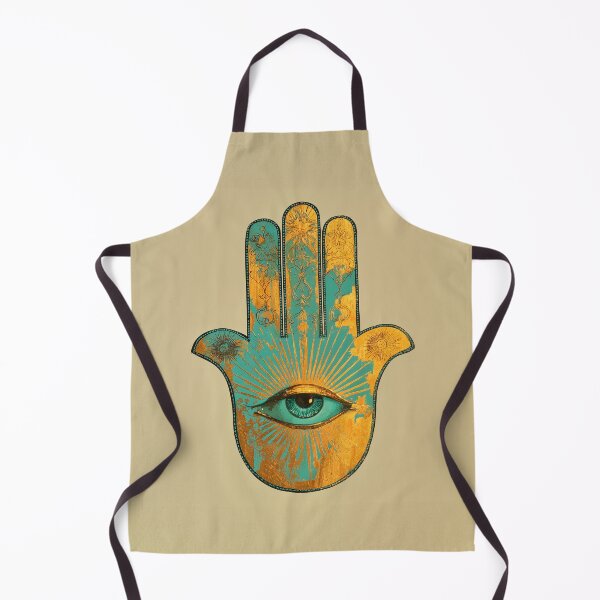 Item preview, Golden Hamsa Hand – Turquoise & Gold Protective Amulet designed and sold by Audra-studio.