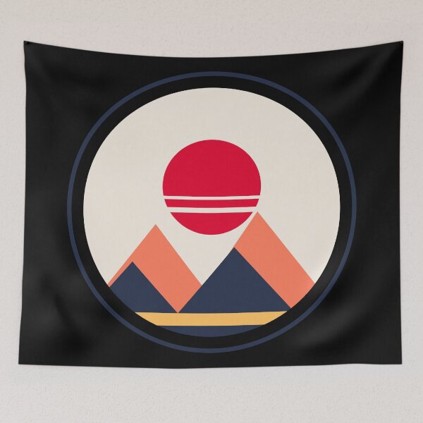 Item preview, Minimalist Geometric Sunrise Mountain Landscape designed and sold by jaissaurabh.