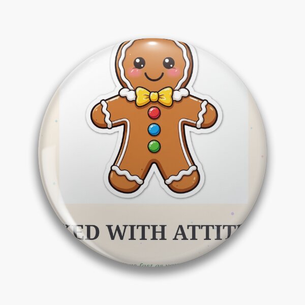 Item preview, Baked With Attitude Funny Gingerbread Christmas Sticker designed and sold by MojoHill.