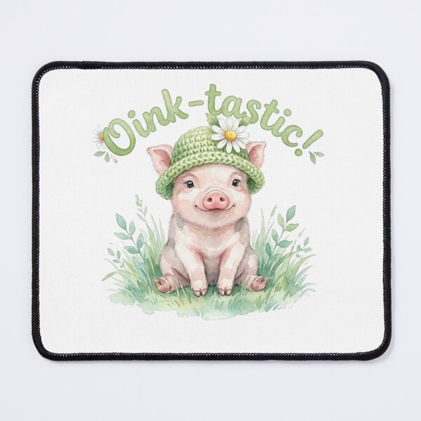 Item preview, Cute Watercolor Baby Pig in Crochet Hat - Oink-tastic! designed and sold by katiecorners.
