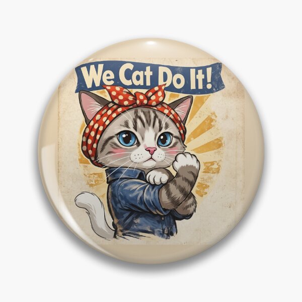Item preview, We Cat Do It! Funny Rosie The Riveter Cute Tabby Cat Vintage Poster designed and sold by PetalsPaws.