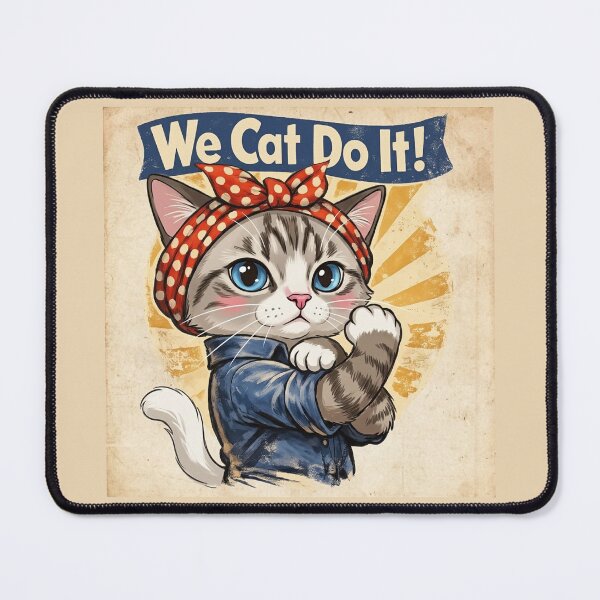 Item preview, We Cat Do It! Funny Rosie The Riveter Cute Tabby Cat Vintage Poster designed and sold by PetalsPaws.