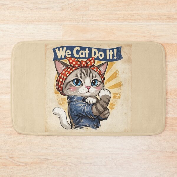 Item preview, We Cat Do It! Funny Rosie The Riveter Cute Tabby Cat Vintage Poster designed and sold by PetalsPaws.