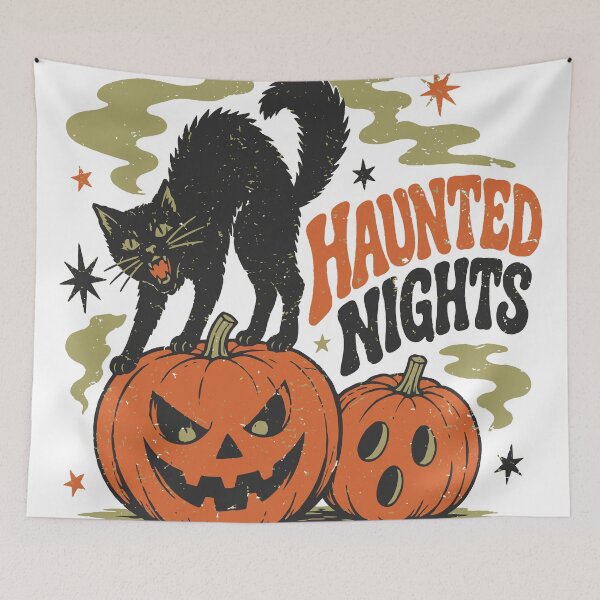 Item preview, Haunted Nights Black Cat Jack O Lantern Halloween designed and sold by CreativeBrains7.