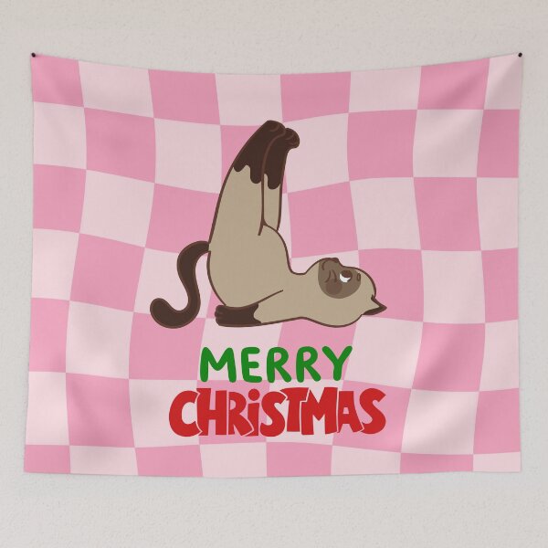 Item preview, Cute Siamese Cat Merry Christmas Holiday Art designed and sold by stormk10.