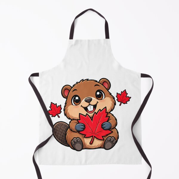 Item preview, Happy Canadian Beaver with Maple Leaves Design designed and sold by ArtDesignTp.