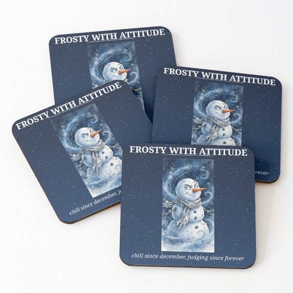 Item preview, Frosty With Attitude Funny Blue Snowman Christmas Sticker designed and sold by MojoHill.