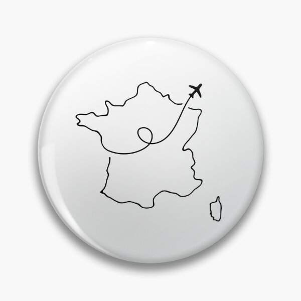 Item preview, France Travel Map Line Art – Minimal Airplane Country Outline designed and sold by Aina Giménez.