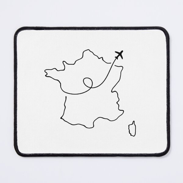 Item preview, France Travel Map Line Art – Minimal Airplane Country Outline designed and sold by Aina Giménez.