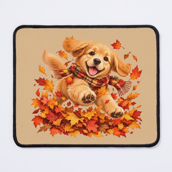 Item preview, Playful Golden Puppy in Colorful Fall Leaves designed and sold by Safe Haven Pets.