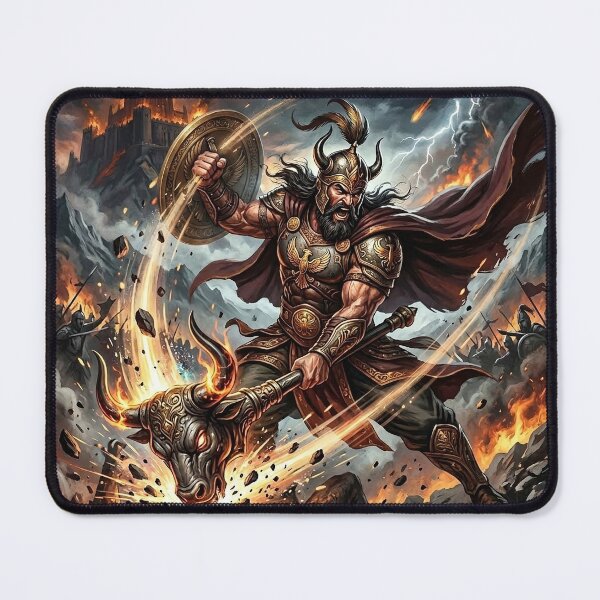 Item preview, Rustam the Persian Hero Battles Demon in Storm designed and sold by Lucid Dream Pixel.