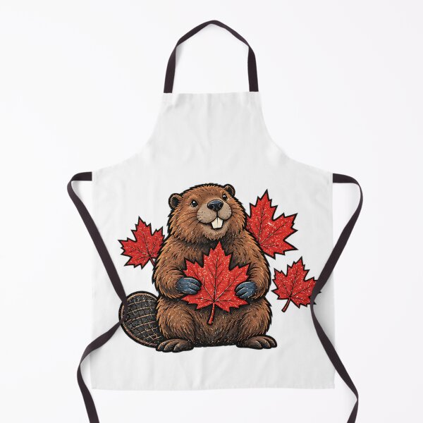 Item preview, Cute Happy Canadian Beaver with Maple Leaves designed and sold by ArtDesignTp.