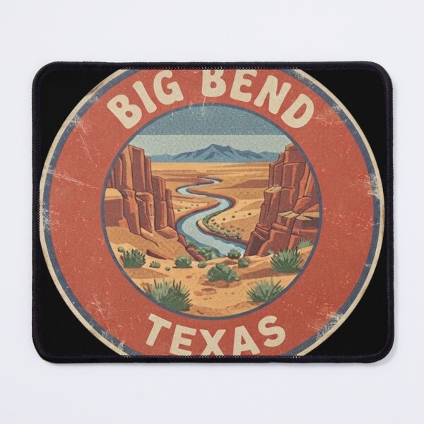 Item preview, Big Bend Retro Badge — Texas Desert Travel Decal designed and sold by mnkyride.