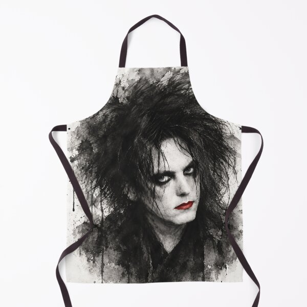 Item preview, Robert Smith Red Lips Portrait – Black and White Gothic Watercolour Art designed and sold by ConorKeeganArt.