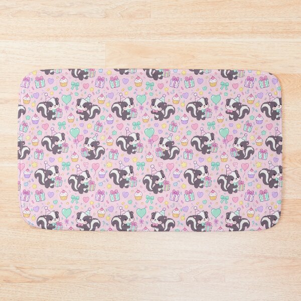 Item preview, Cute Birthday Baby Skunk Pastel Kawaii Party Pattern designed and sold by Soft Berry Studio.