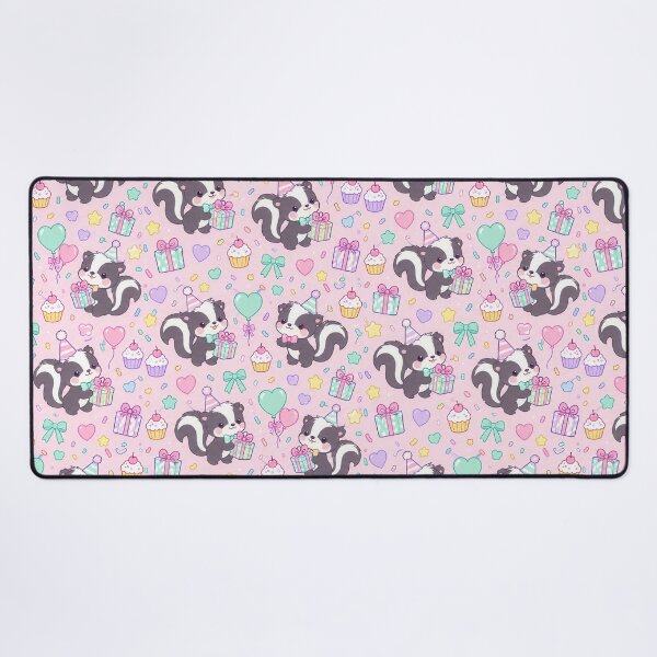 Item preview, Cute Birthday Baby Skunk Pastel Kawaii Party Pattern designed and sold by Soft Berry Studio.