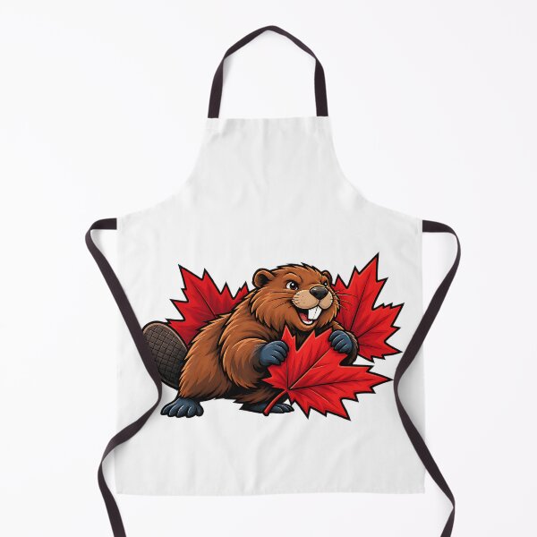 Item preview, Happy Canadian Beaver with Maple Leaves Art designed and sold by ArtDesignTp.