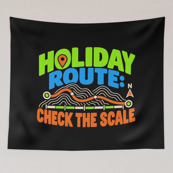 Item preview, Holiday Route Check The Scale Cartography Christmas Humor designed and sold by DreamLayerStudio.