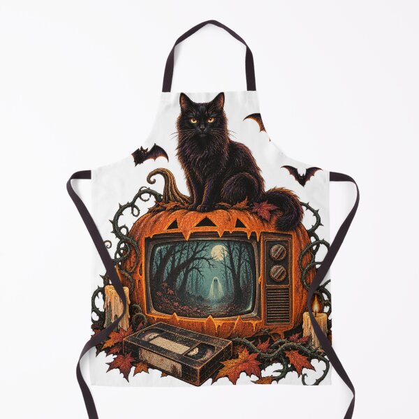 Item preview, Halloween Black Cat Retro TV Horror designed and sold by 966 A.D..