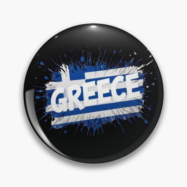 Item preview, Greece Flag Distressed Paint Splatter Art designed and sold by VirellonInk.