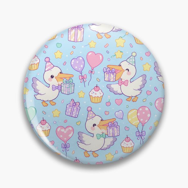 Item preview, Cute Birthday Baby Pelican Pastel Kawaii Party Pattern designed and sold by Soft Berry Studio.