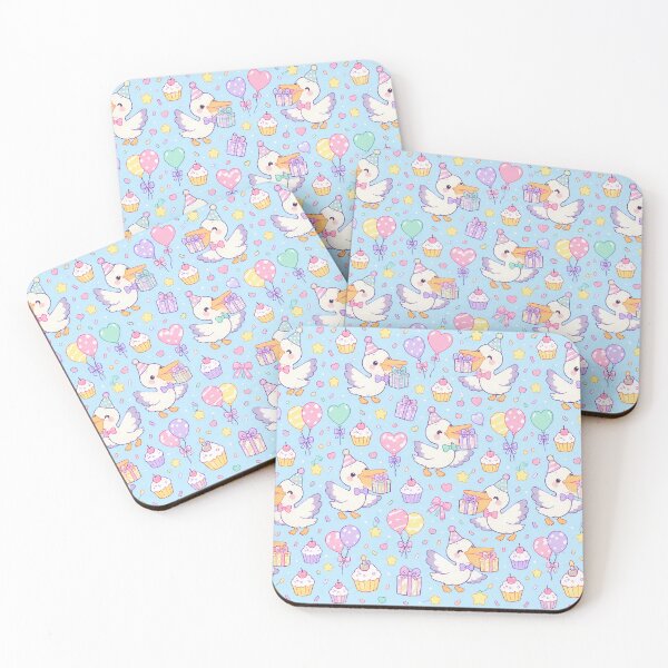 Item preview, Cute Birthday Baby Pelican Pastel Kawaii Party Pattern designed and sold by Soft Berry Studio.
