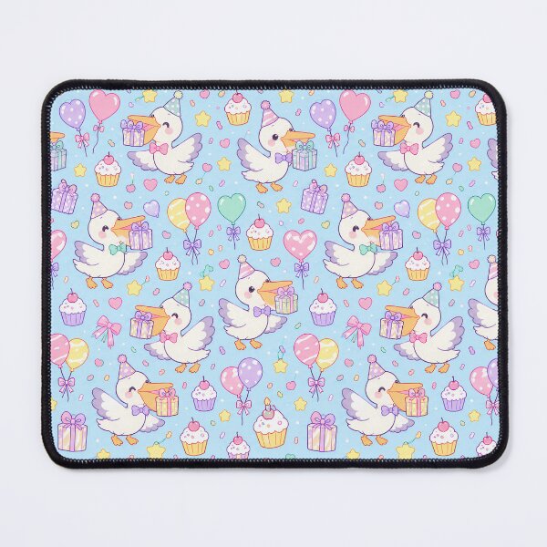 Item preview, Cute Birthday Baby Pelican Pastel Kawaii Party Pattern designed and sold by Soft Berry Studio.