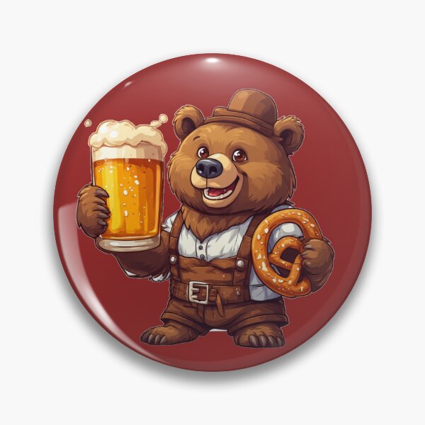 Item preview, Cute Oktoberfest Bear with Beer and Pretzel designed and sold by Digital Design Art.