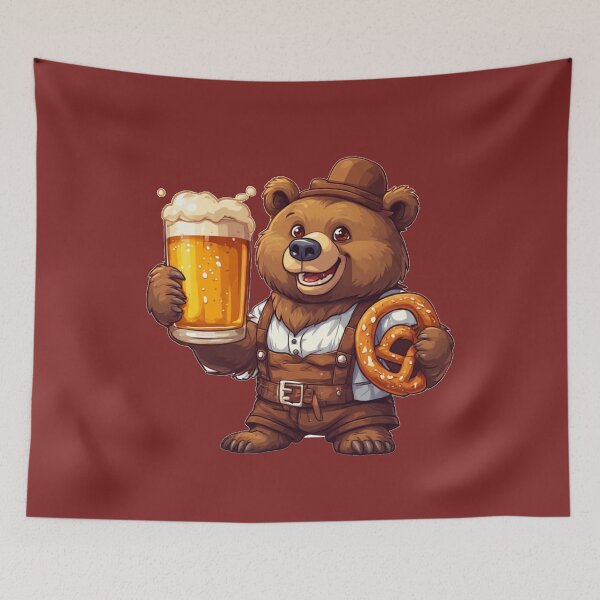 Item preview, Cute Oktoberfest Bear with Beer and Pretzel designed and sold by Digital Design Art.