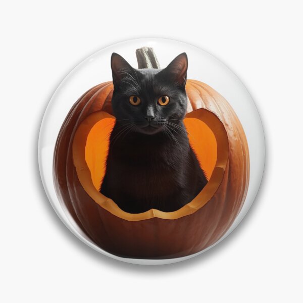 Item preview, Black Cat Peeking Out of Glowing Halloween Pumpkin designed and sold by OlesiaCraft.