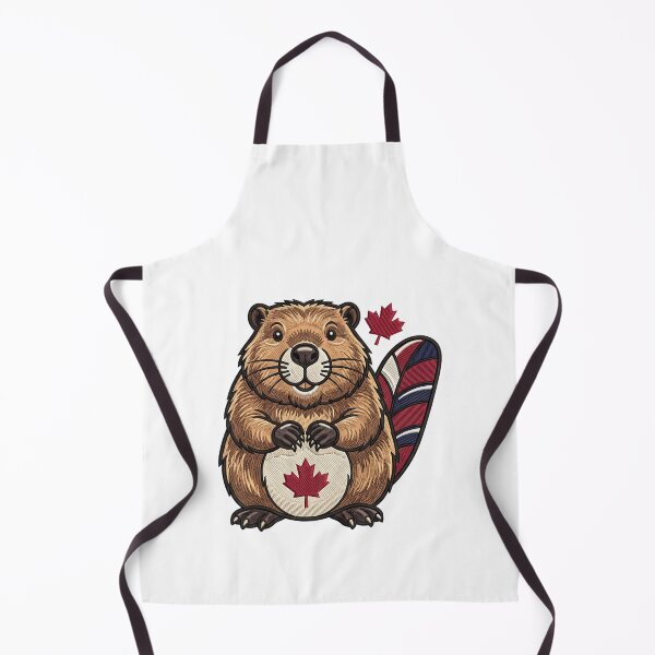 Item preview, Happy Canadian Beaver with Maple Leaves designed and sold by ArtDesignTp.