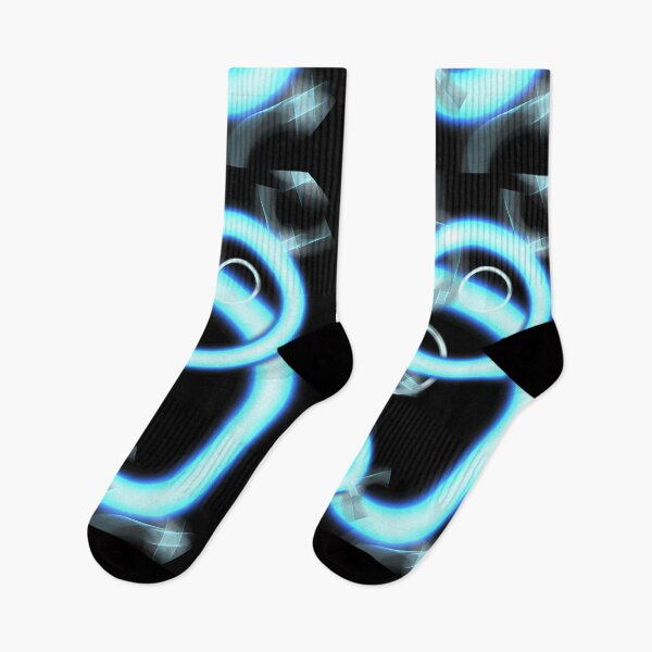 Item preview, Neon Blue Light Rings – Abstract Futuristic Cyberpunk Art designed and sold by NB-Artmagic.