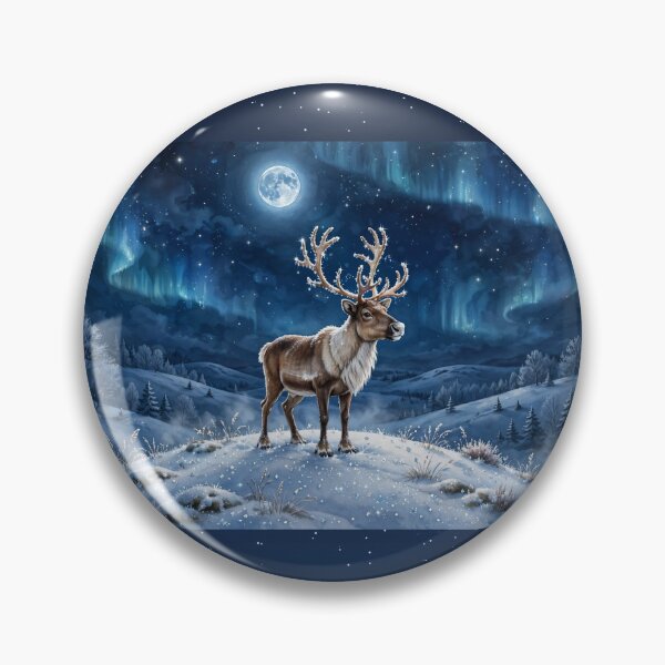 Item preview, Midnight Reindeer Blue Christmas Sticker designed and sold by MojoHill.