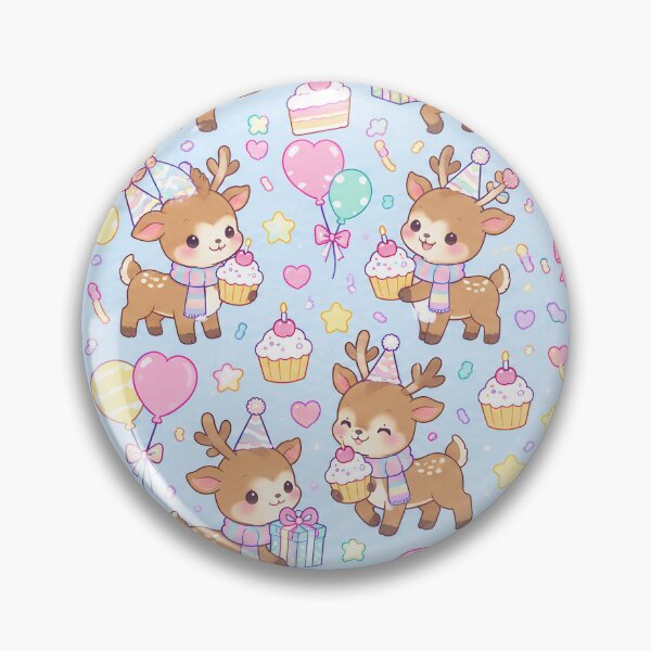 Item preview, Cute Birthday Baby Reindeer Pastel Kawaii Pattern designed and sold by Soft Berry Studio.