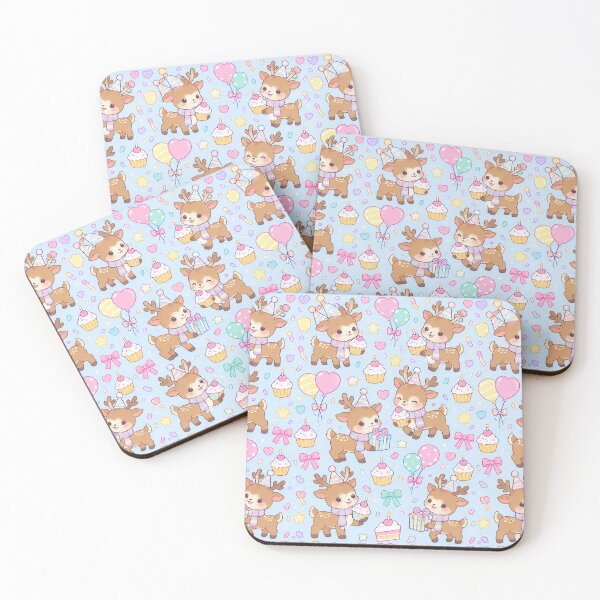 Item preview, Cute Birthday Baby Reindeer Pastel Kawaii Pattern designed and sold by Soft Berry Studio.