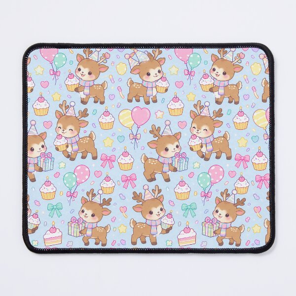 Item preview, Cute Birthday Baby Reindeer Pastel Kawaii Pattern designed and sold by Soft Berry Studio.