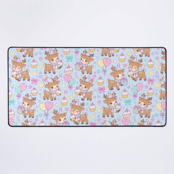 Item preview, Cute Birthday Baby Reindeer Pastel Kawaii Pattern designed and sold by Soft Berry Studio.