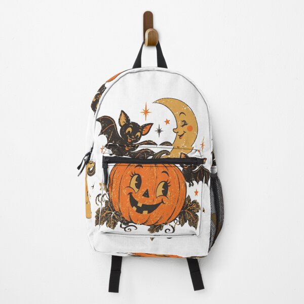 Item preview, Cute Retro Halloween Pumpkin Bats Crescent Moon designed and sold by CreativeBrains7.
