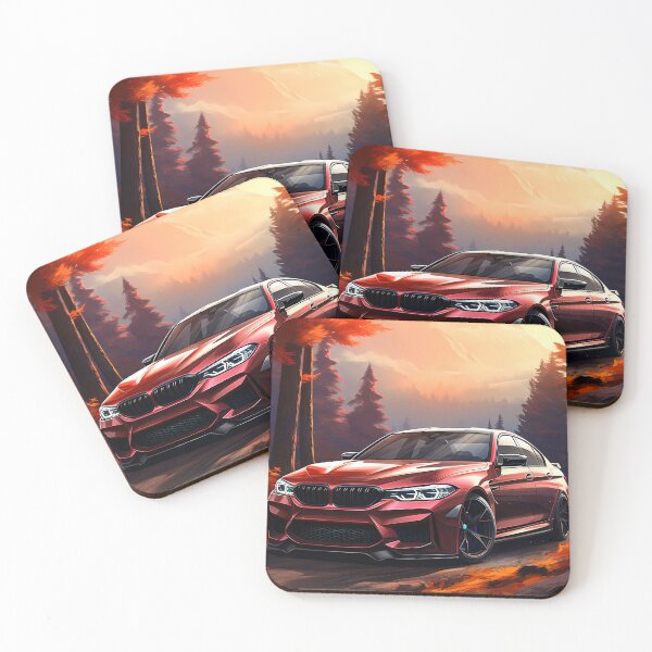 Item preview, Red Performance Sedan in Autumn Mountain Forest designed and sold by RevUpDesign.