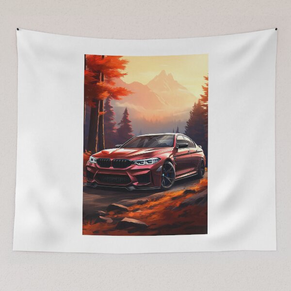 Item preview, Red Performance Sedan in Autumn Mountain Forest designed and sold by RevUpDesign.