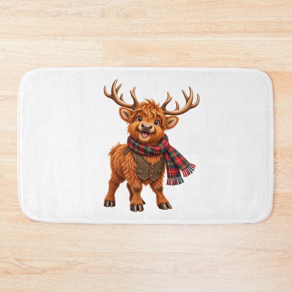 Item preview, Cute Scottish Highland Stag in Tartan Scarf designed and sold by MaedK.
