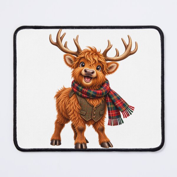 Item preview, Cute Scottish Highland Stag in Tartan Scarf designed and sold by MaedK.
