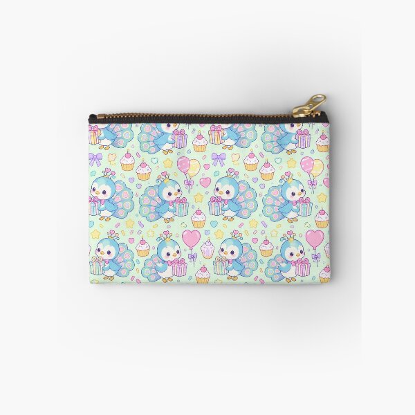Item preview, Cute Birthday Baby Peacock Chick Pastel Kawaii Pattern designed and sold by Soft Berry Studio.
