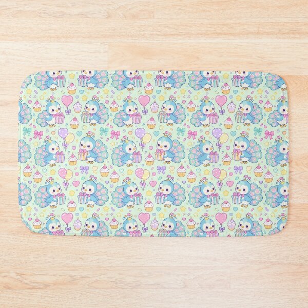 Item preview, Cute Birthday Baby Peacock Chick Pastel Kawaii Pattern designed and sold by Soft Berry Studio.