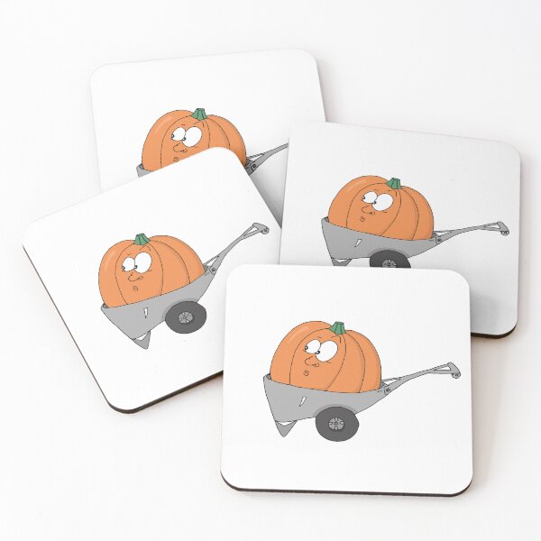 Item preview, Funny Pumpkin in Wheelbarrow Sticker | Cute Halloween & Fall Season Cartoon designed and sold by MyxaART.